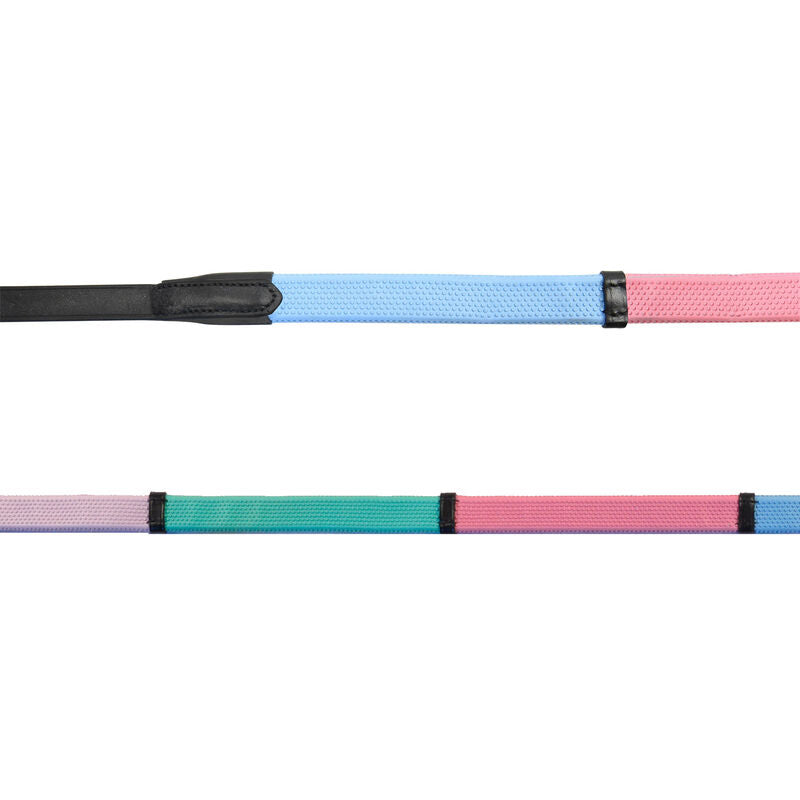 NEW - Waldhausen Star Rainbow Rubber Reins - Havana - Full *CLEARANCE* REG $44