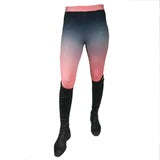 Equine Comfort Ridetex Riding  Tights - Anthracite/Pink Icing Ombre - Size XS