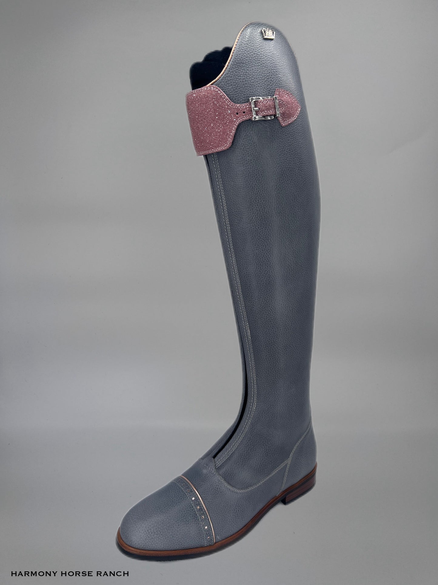 Kingsley London 01 Riding Boot - Paxson Grey/Stardust Pink - Euro Size 40.5 A/L (40.5 foot/height 49.5cm/calf 38cm)