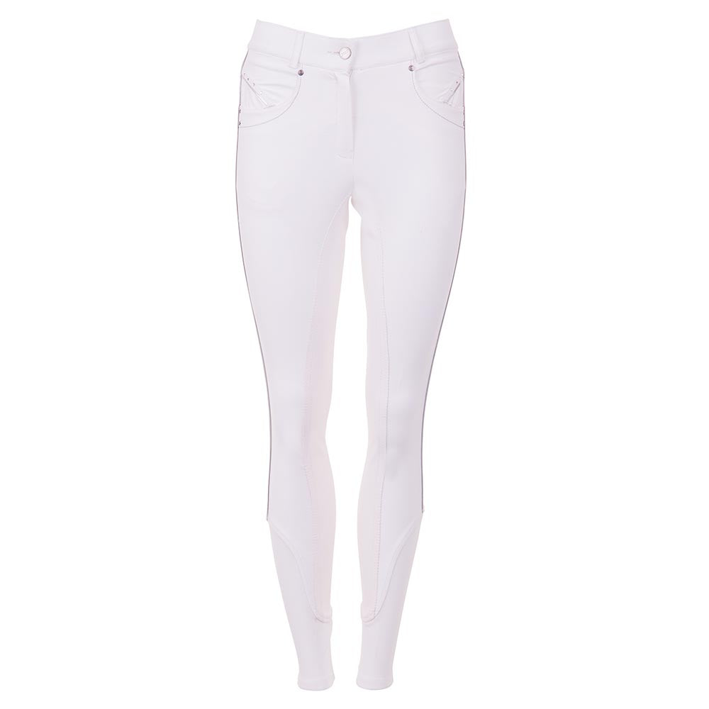 ANKY® Riding Breeches Glitter & Glamour Full Leather Seat - White - Size 44 Euro limited edition