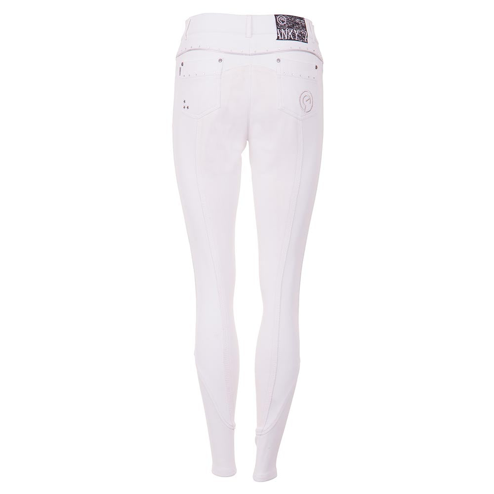 ANKY® Riding Breeches Glitter & Glamour Full Leather Seat - White - Size 44 Euro limited edition
