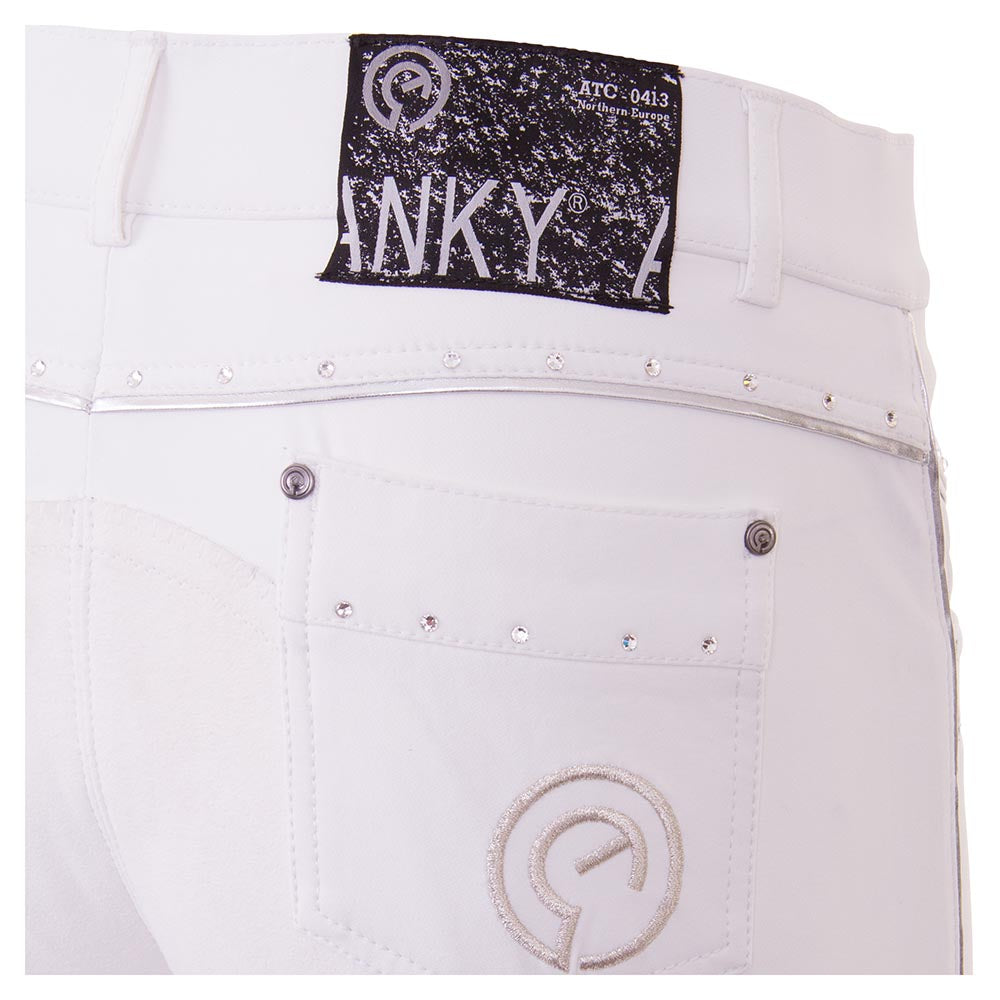 ANKY® Riding Breeches Glitter & Glamour Full Leather Seat - White - Size 44 Euro limited edition
