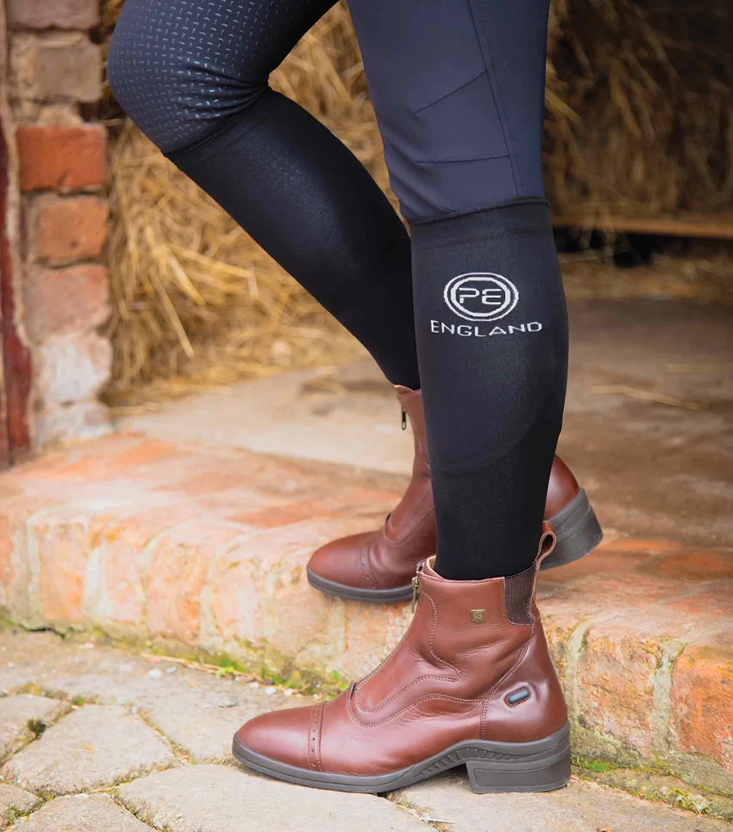 Premier Equine UK Adults Summer Thin Riding Socks (2 Pairs) Black & Grey