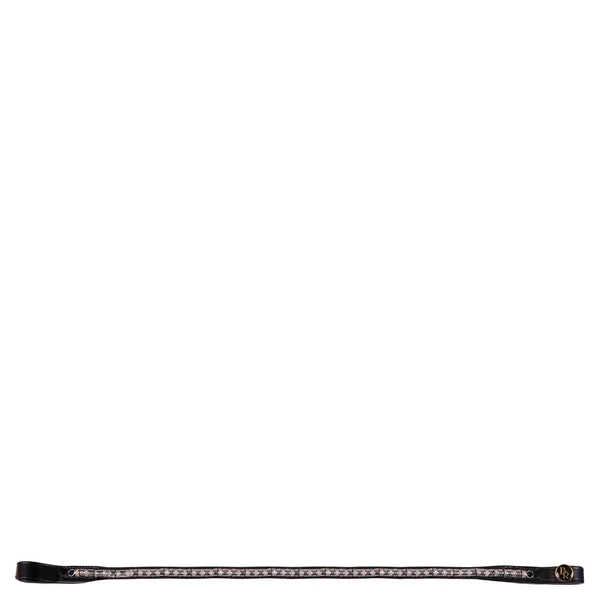 BR Browband Atlas Curved w/ Glass Crystals & Studs Black Full