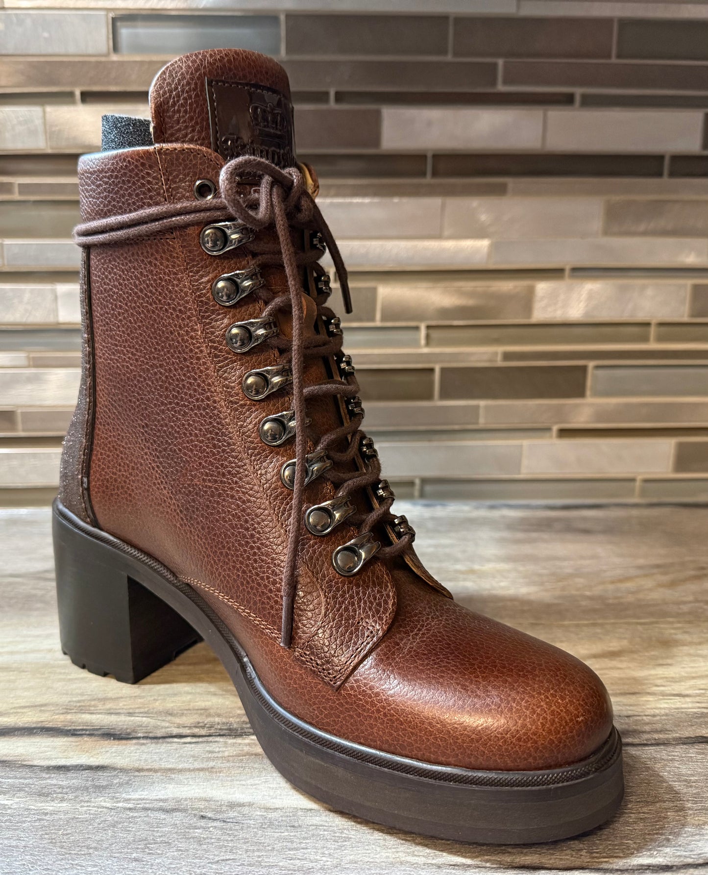 Kingsley Custom Footwear Sandra Biker Boot - Paxon Chestnut/Fino Brown - Euro 37 Sale! Reg $549
