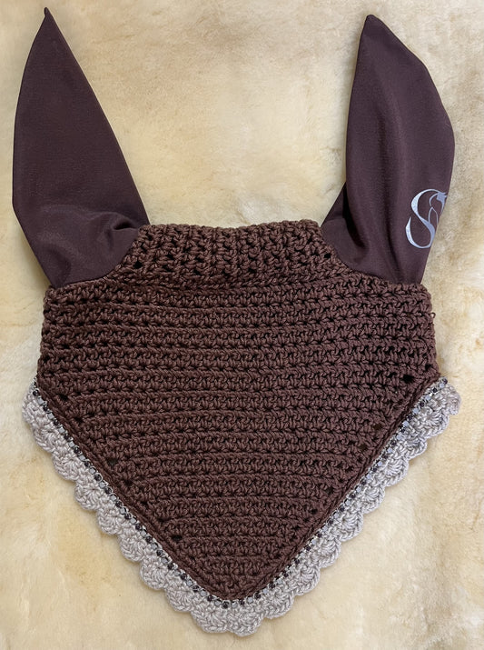 Bonnets By Sandy Lazy V Brown/Cream Custom Horse Size