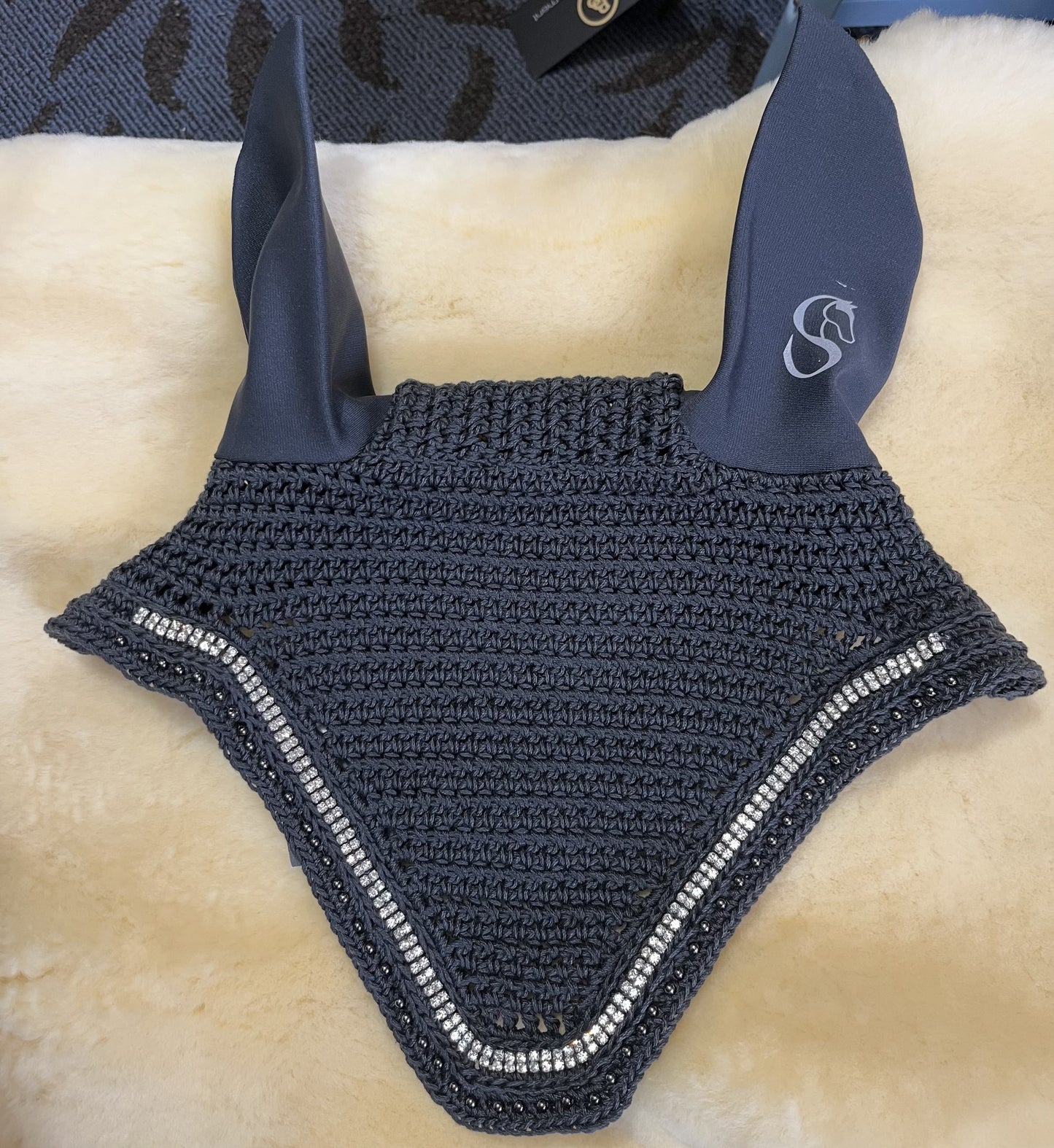 Bonnets By Sandy Flat Bottom charcoal/charcoal Custom Horse Size