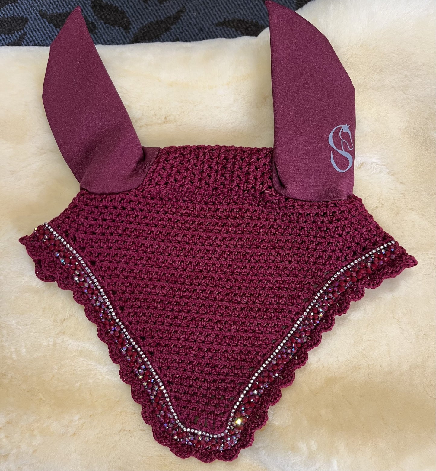Bonnets By Sandy Flat Bottom Cranberry/Cranberry Custom Horse Size