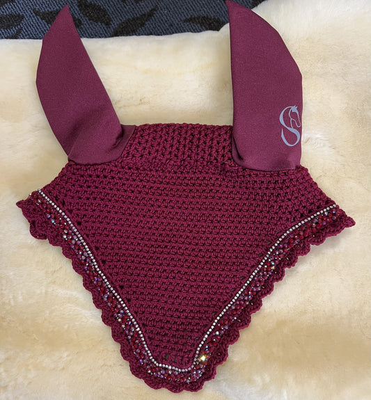 Bonnets By Sandy Flat Bottom Cranberry/Cranberry Custom Horse Size