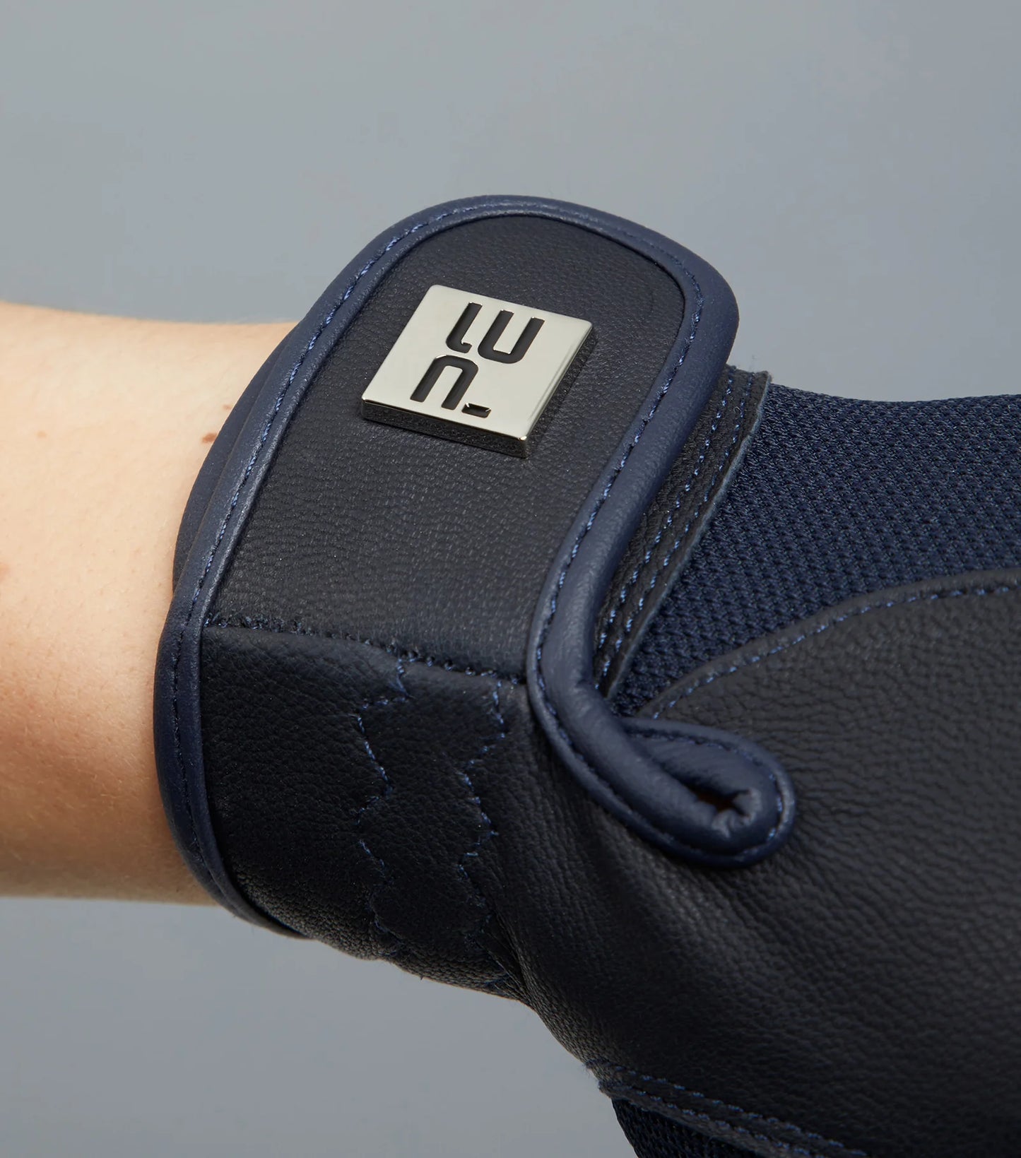 Premier Equine UK Bordoni Leather Mesh Riding Gloves - Navy