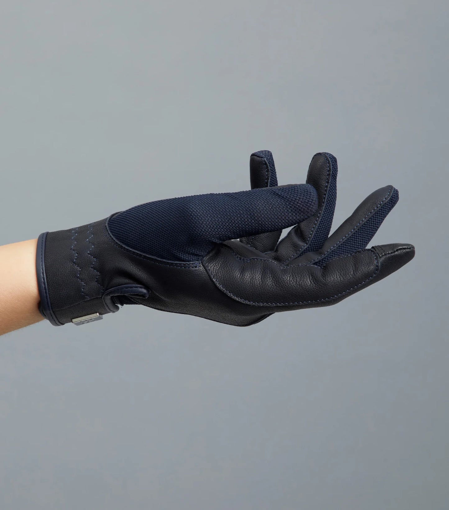 Premier Equine UK Bordoni Leather Mesh Riding Gloves - Navy