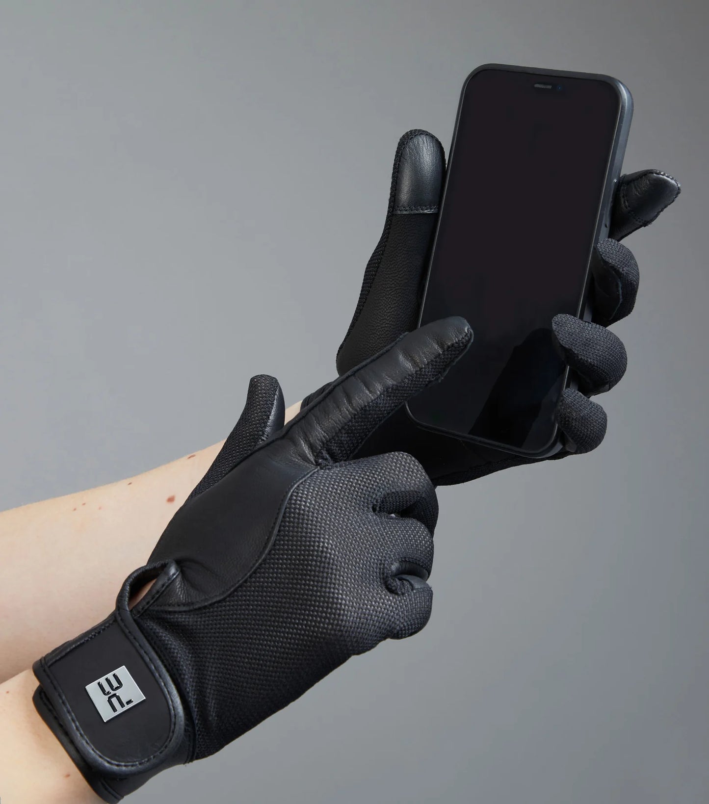 Premier Equine UK Bordoni Leather Mesh Riding Gloves - Black