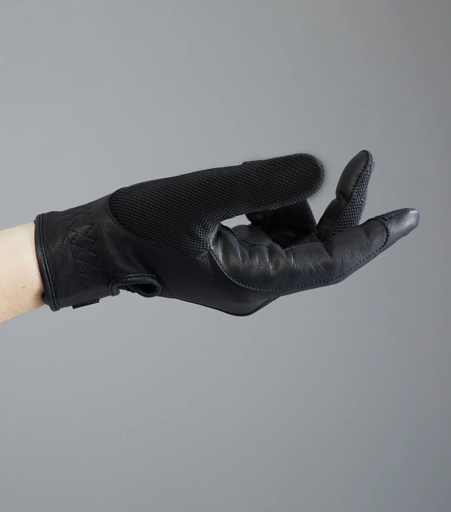 Premier Equine UK Bordoni Leather Mesh Riding Gloves - Black