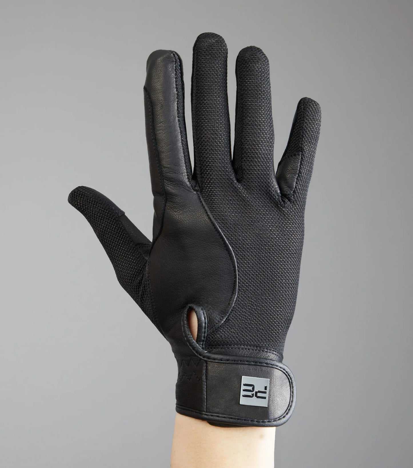Premier Equine UK Bordoni Leather Mesh Riding Gloves - Black