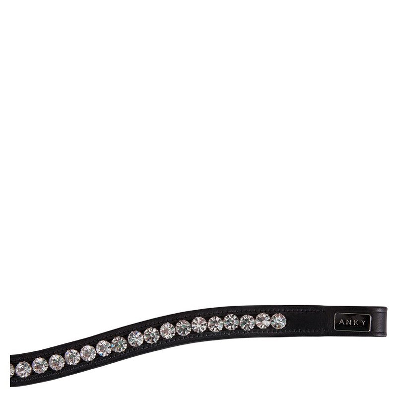 ANKY Browband Slightly Curved Big Stones Black Clearance! Reg $120.00