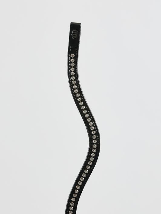 Kingsley Curve Browband Patent Black /Black Swarovski Crystals - Full