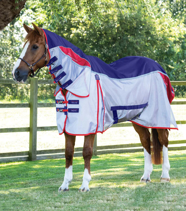 Premier Equine UK Buster Stay-Dry Super Lite Fly Rug with Surcingles - Navy