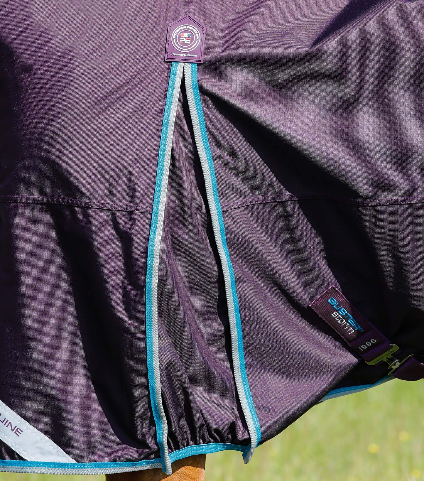 Premier Equine UK Buster Storm 100g Combo Turnout Rug with Snug-Fit Neck - Purple 6'6"/78"