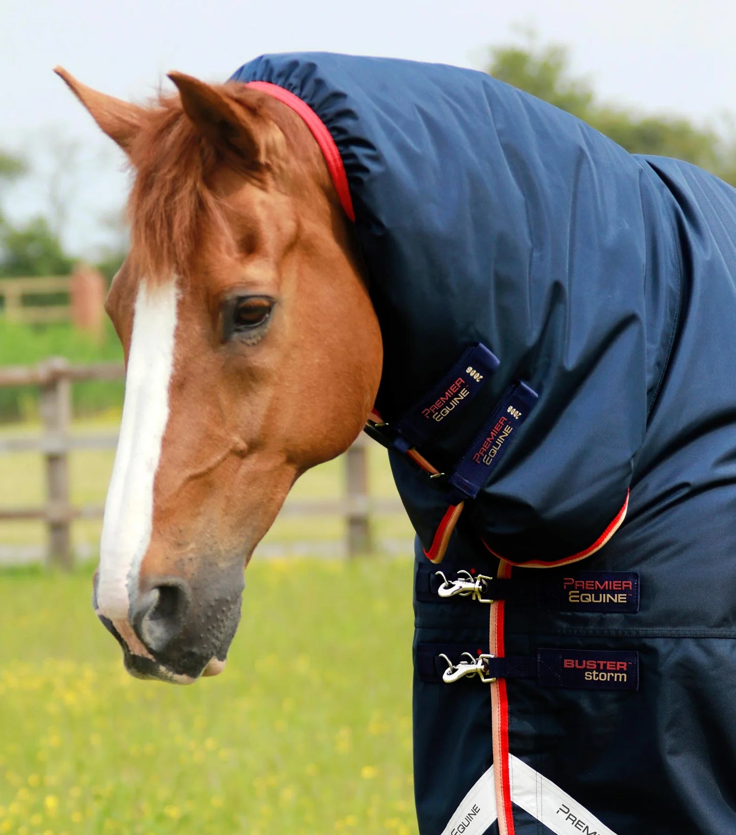 Premier Equine UK Buster Storm 200g Combo Turnout Rug with Snug-Fit Neck - Navy