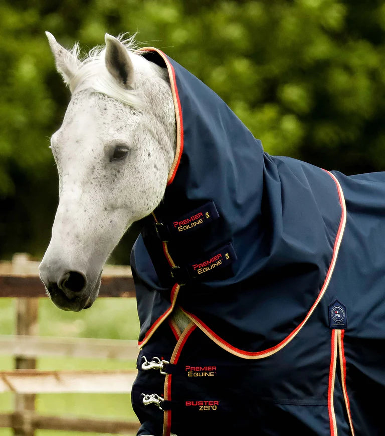 Premier Equine UK Buster 0g Turnout Rug with Classic Neck Cover - Navy