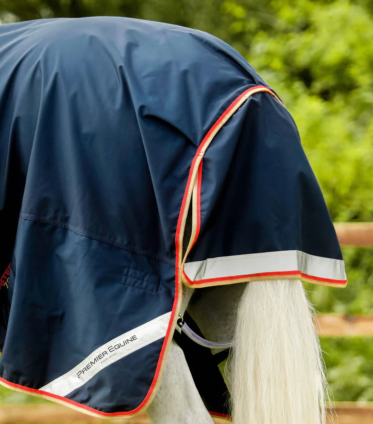Premier Equine UK Buster 0g Turnout Rug with Classic Neck Cover - Navy