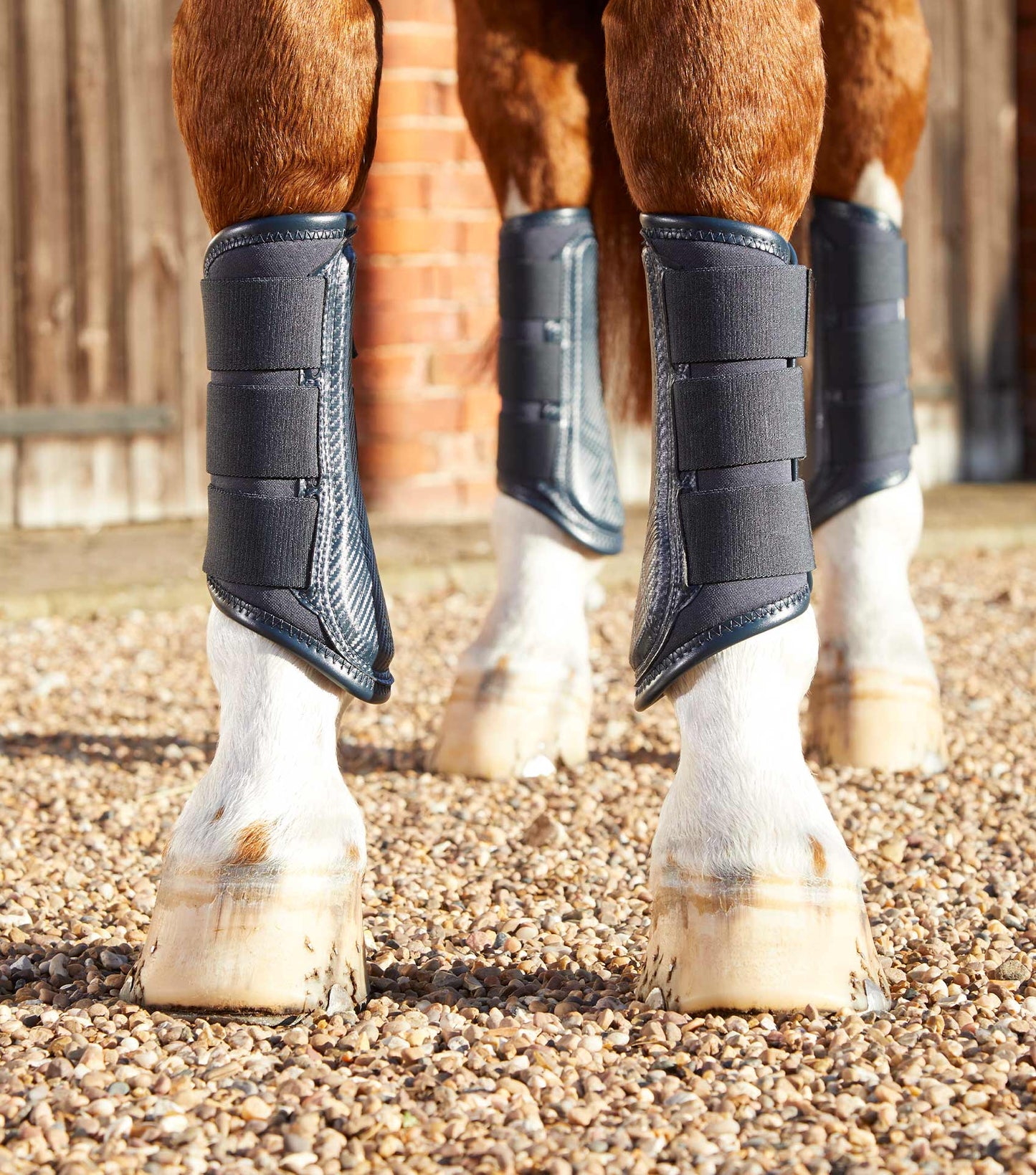 Premier Equine UK Carbon Air-Tech Single Lock Brushing Boots Navy