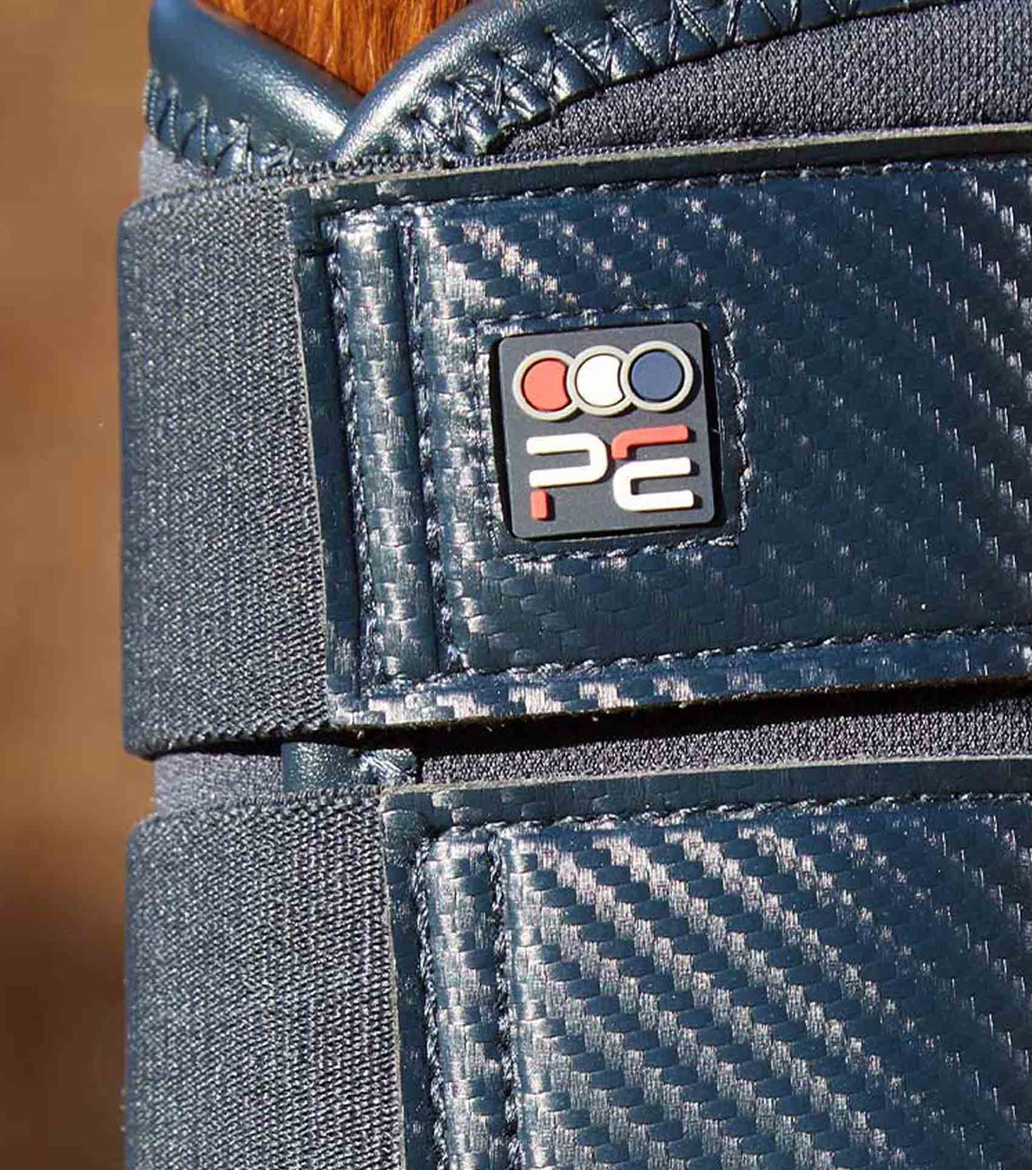 Premier Equine UK Carbon Air-Tech Single Lock Brushing Boots Navy