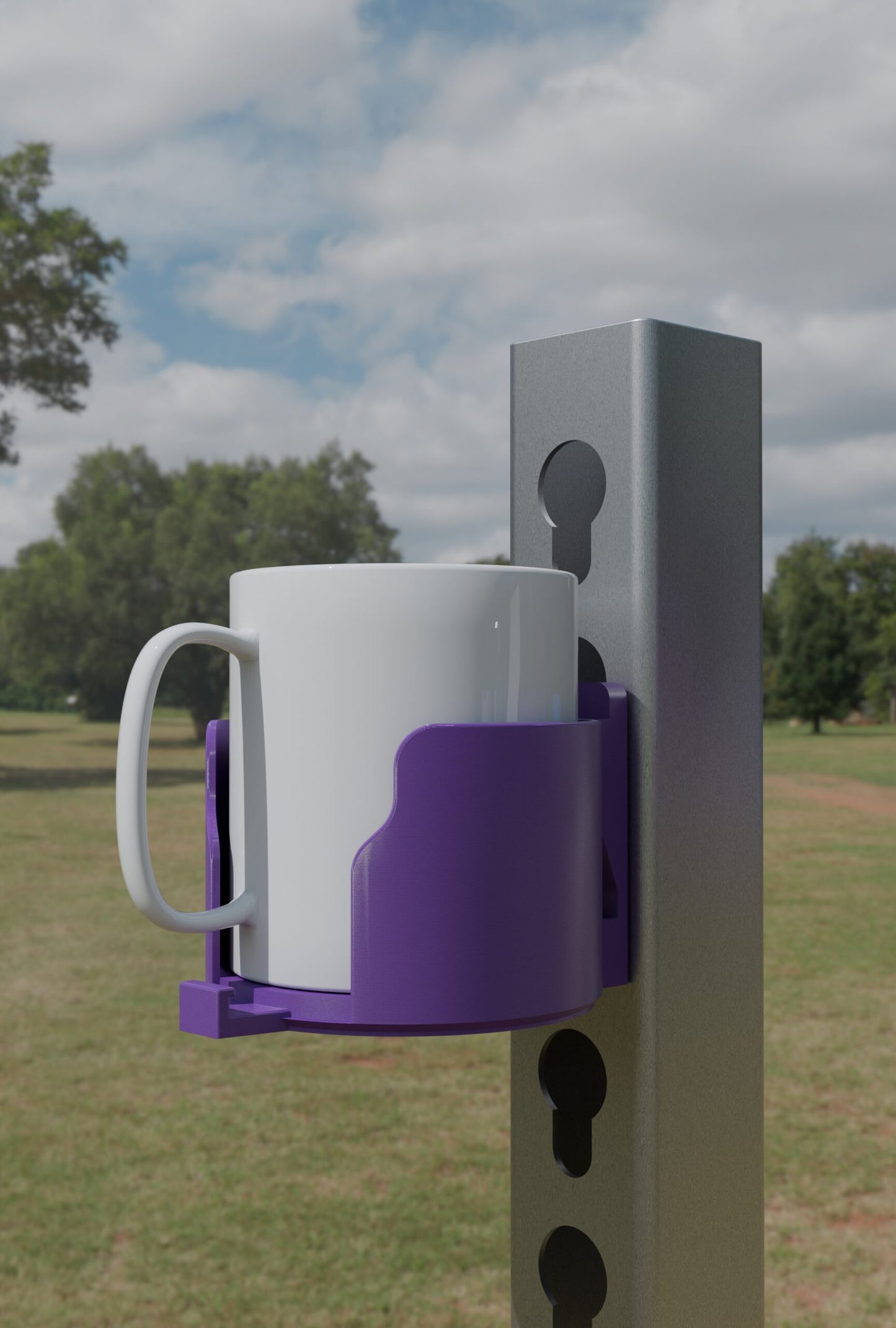 Purple Horse Cup Holder - Keyhole Style - Purple