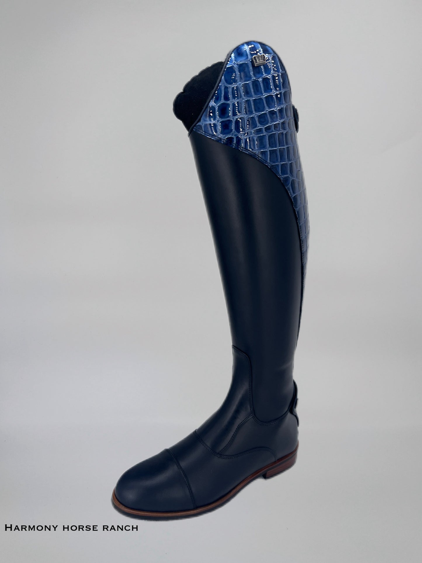 Kingsley Olbia 01 Riding Boots - Nature Blue / Brilliant Crocodile Blue - Fully Sheepskin Lined! - Size 40 MA XS