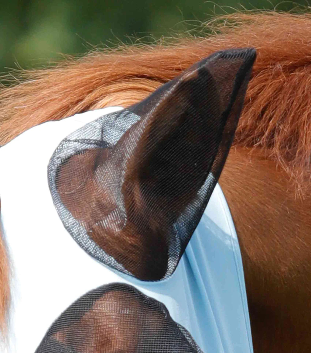 Premier Equine UK Comfort Tech Lycra Fly Mask Xtra (Blue)