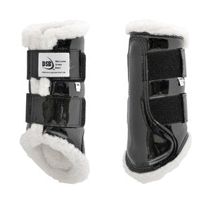 DSB Glossy Dressage Sport Boot - Black/White