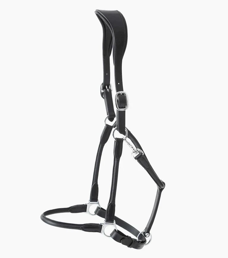 Premier Equine UK Hennaroso Rolled Anatomic Leather Halter Black