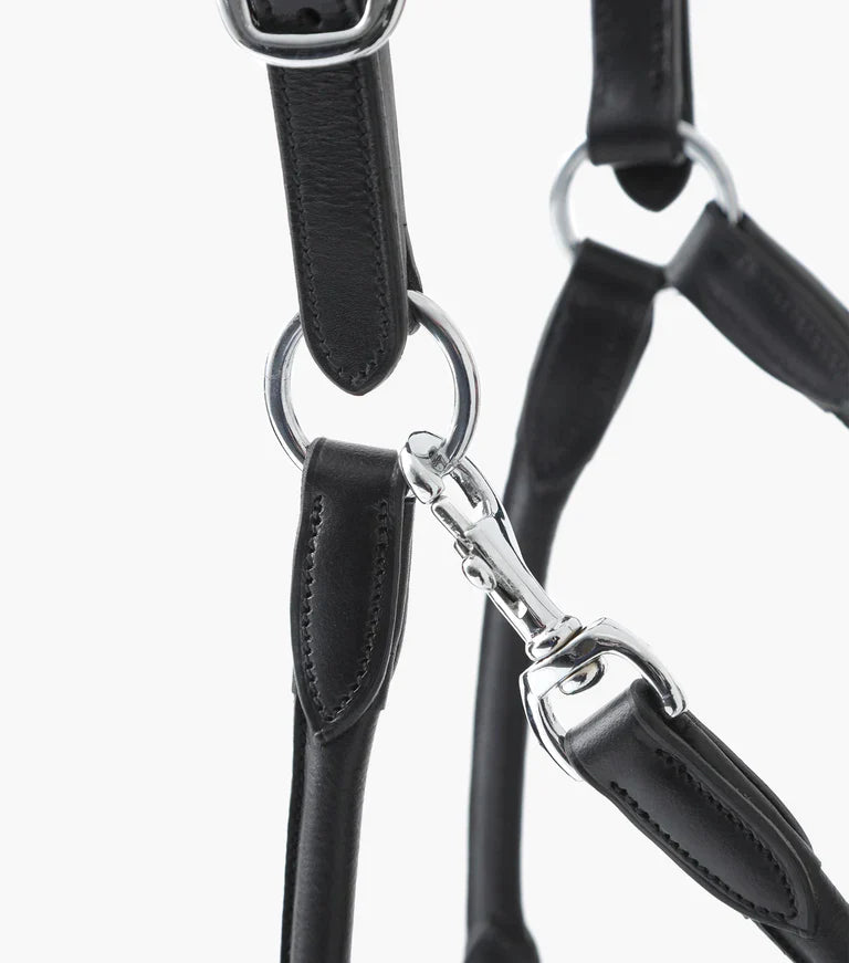 Premier Equine UK Hennaroso Rolled Anatomic Leather Halter Black