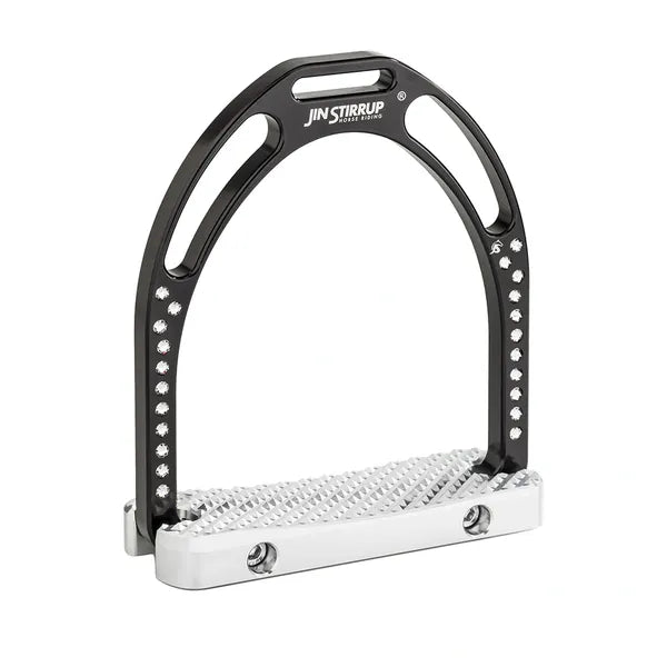 JIN Dressage Stirrups Black Swarovski With Silver Pad