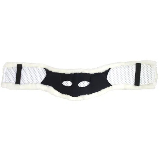 Total Saddle Fit English Girth Cover -White Wool Fleece - Jump Large 50"-54"