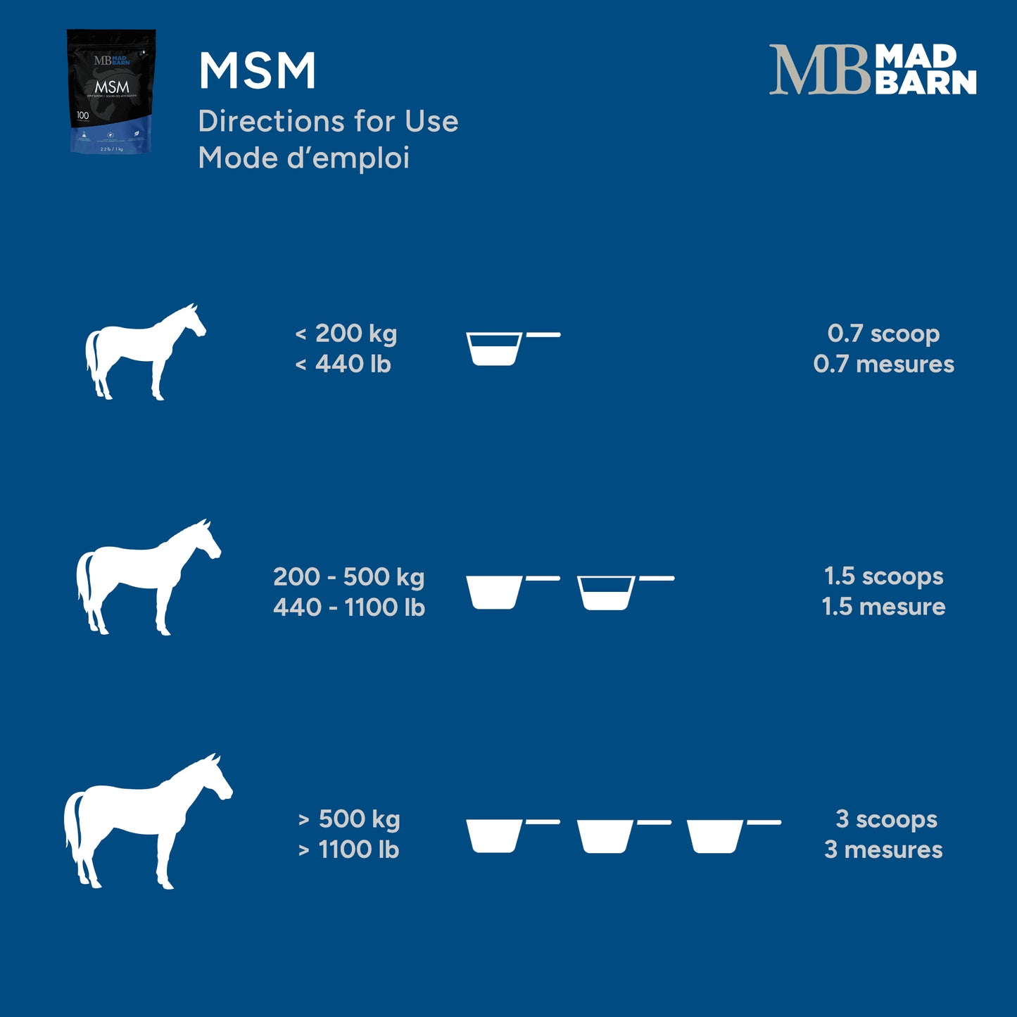 Mad Barn MSM 1kg (100 servings)
