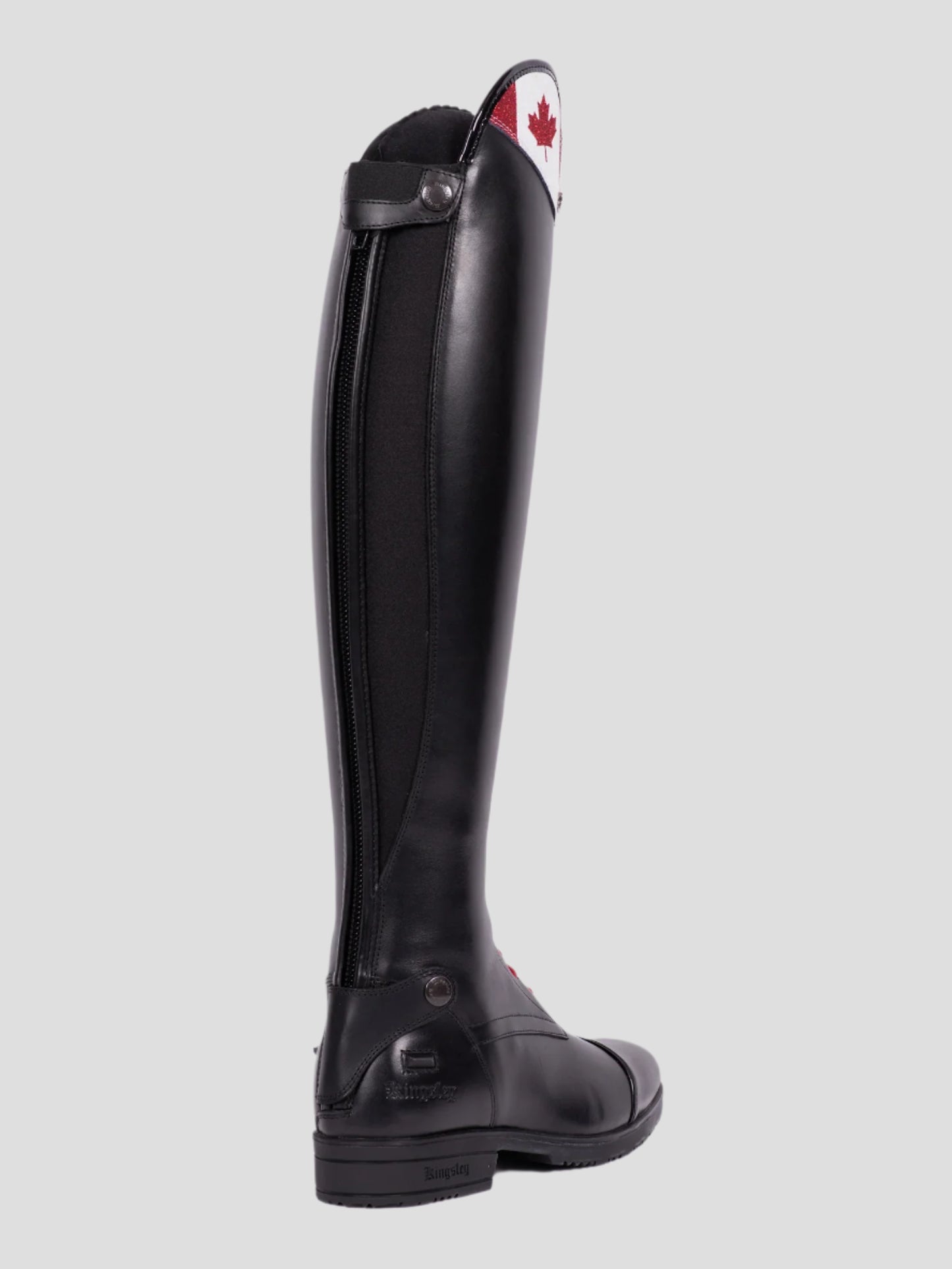 Kingsley Montreal Special Euro 39 A(49cm tall) XS(33.5cm calf) Black/Glitter Canada Flag Top - SALE!