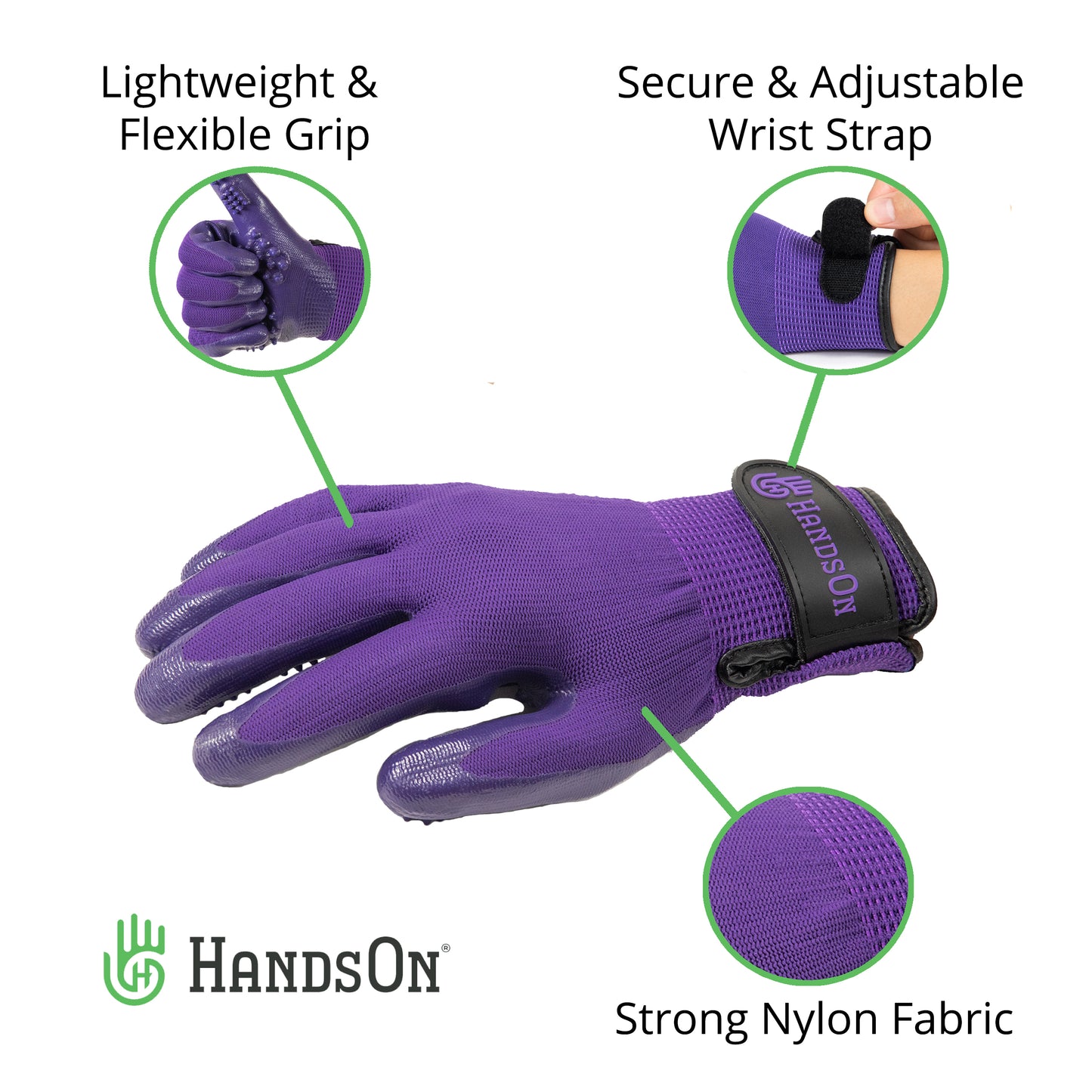 HandsOn® Animal Bathing/Grooming Glove - Purple - Medium
