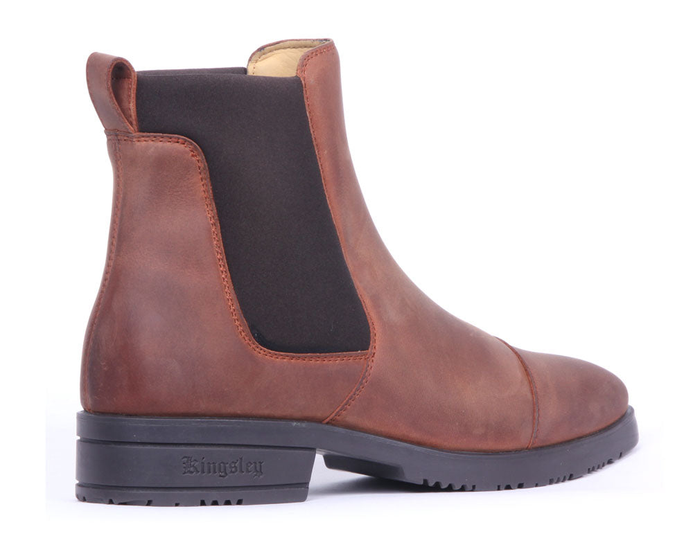 Kingsley Roma Jodphur Boot - Gaucho Chestnut with Black Elastic - Size 40