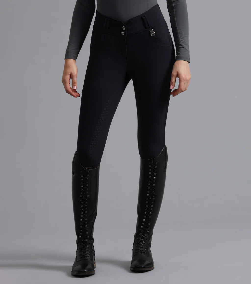 Premier Equine UK Sophia Ladies Full Seat High Waist Riding Breeches - Black