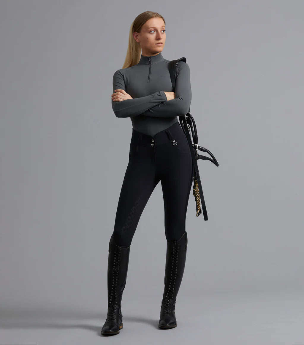 Premier Equine UK Sophia Ladies Full Seat High Waist Riding Breeches - Black