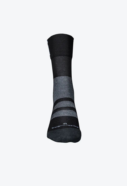 Incrediwear Sport Socks Black/Grey Thin Crew