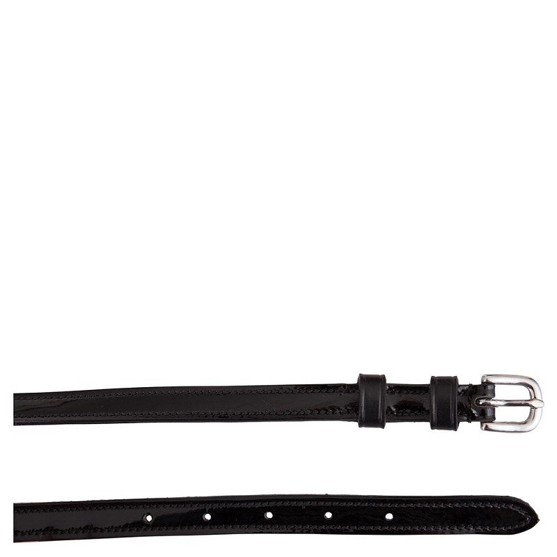 BR Patent Leather Spur Straps - Black/Silver