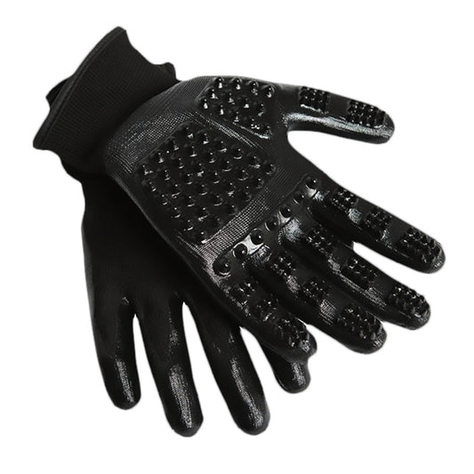 HandsOn Animal Bathing/Grooming Glove - Black - Medium