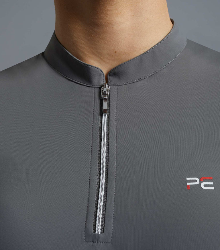 Premier Equine UK Allegra Ladies Short Sleeve Riding Top - Anthracite/UK14