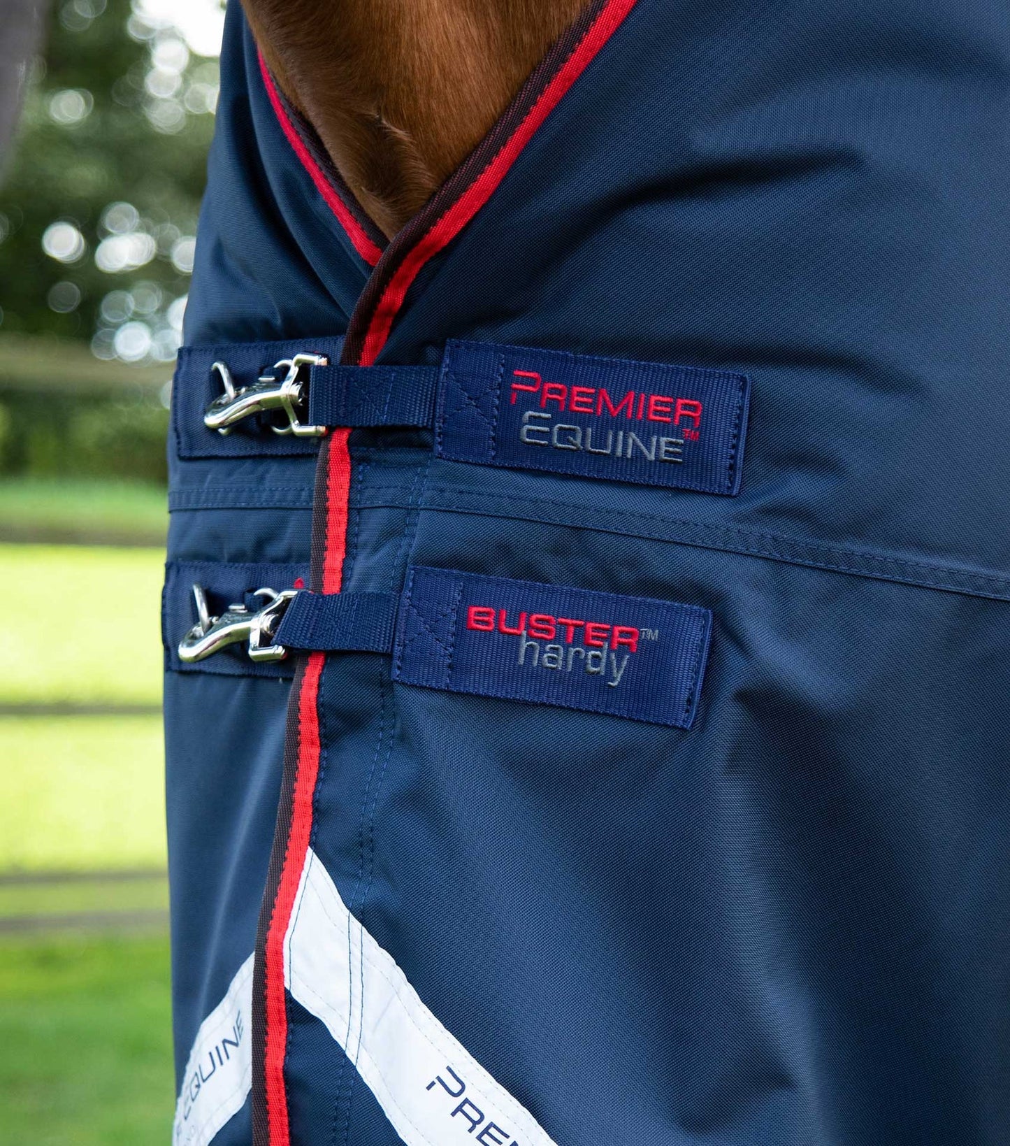 Premier Equine UK Buster Hardy 200g Half Neck Turnout Rug Navy