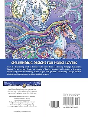 Creative Haven Dream Horses Colouring Book