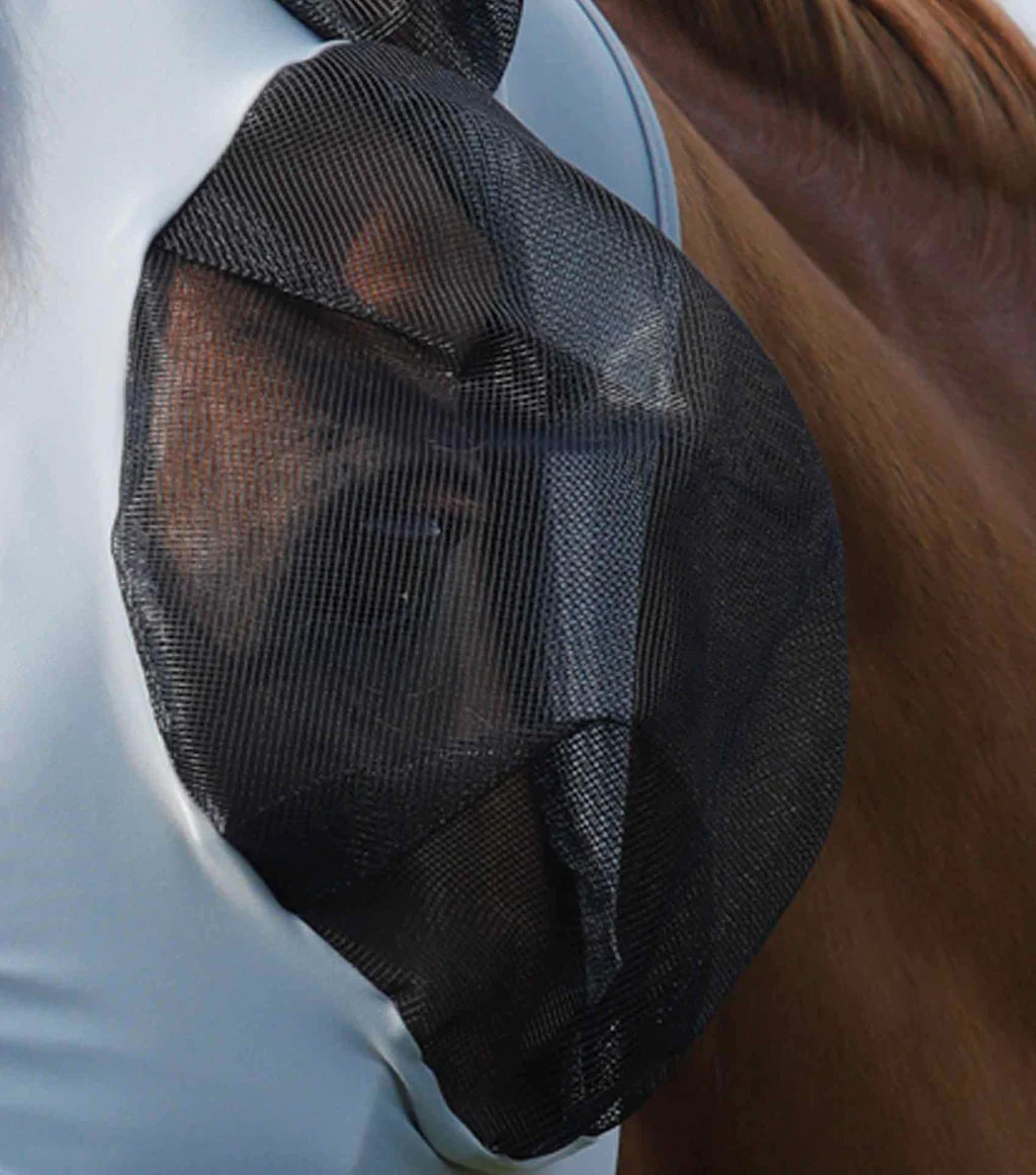 Premier Equine UK Comfort Tech Lycra Fly Mask Grey