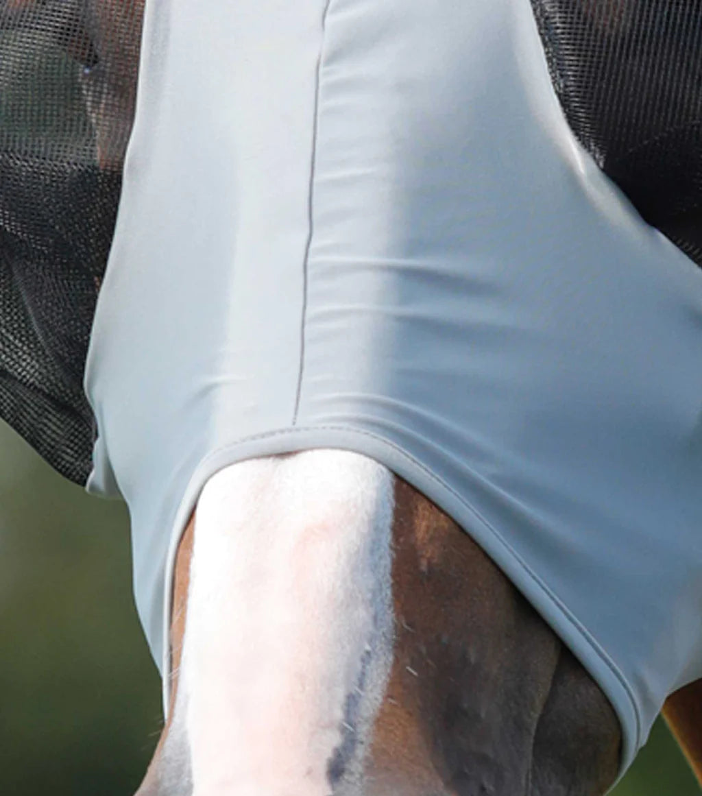 Premier Equine UK Comfort Tech Lycra Fly Mask Grey
