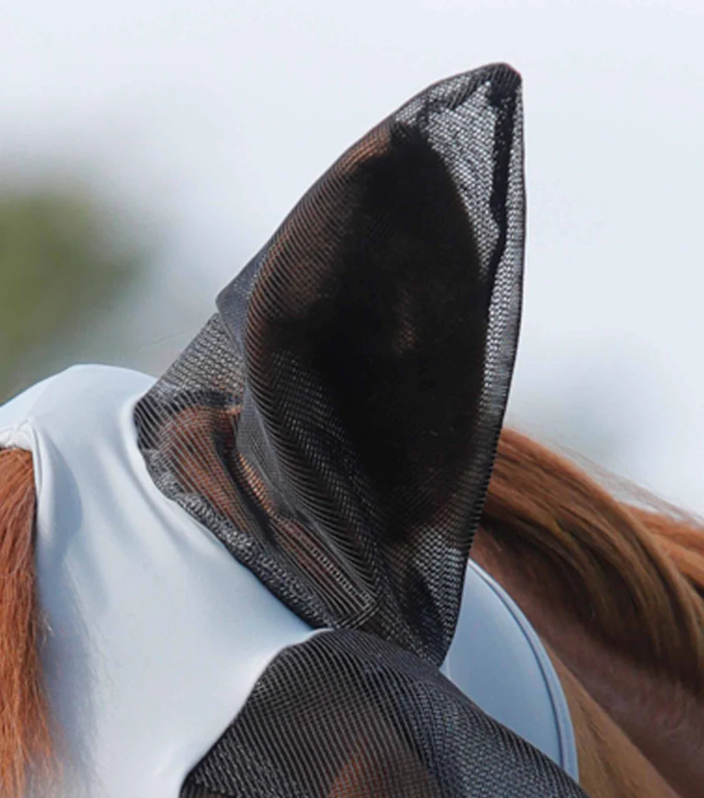 Premier Equine UK Comfort Tech Lycra Fly Mask Grey